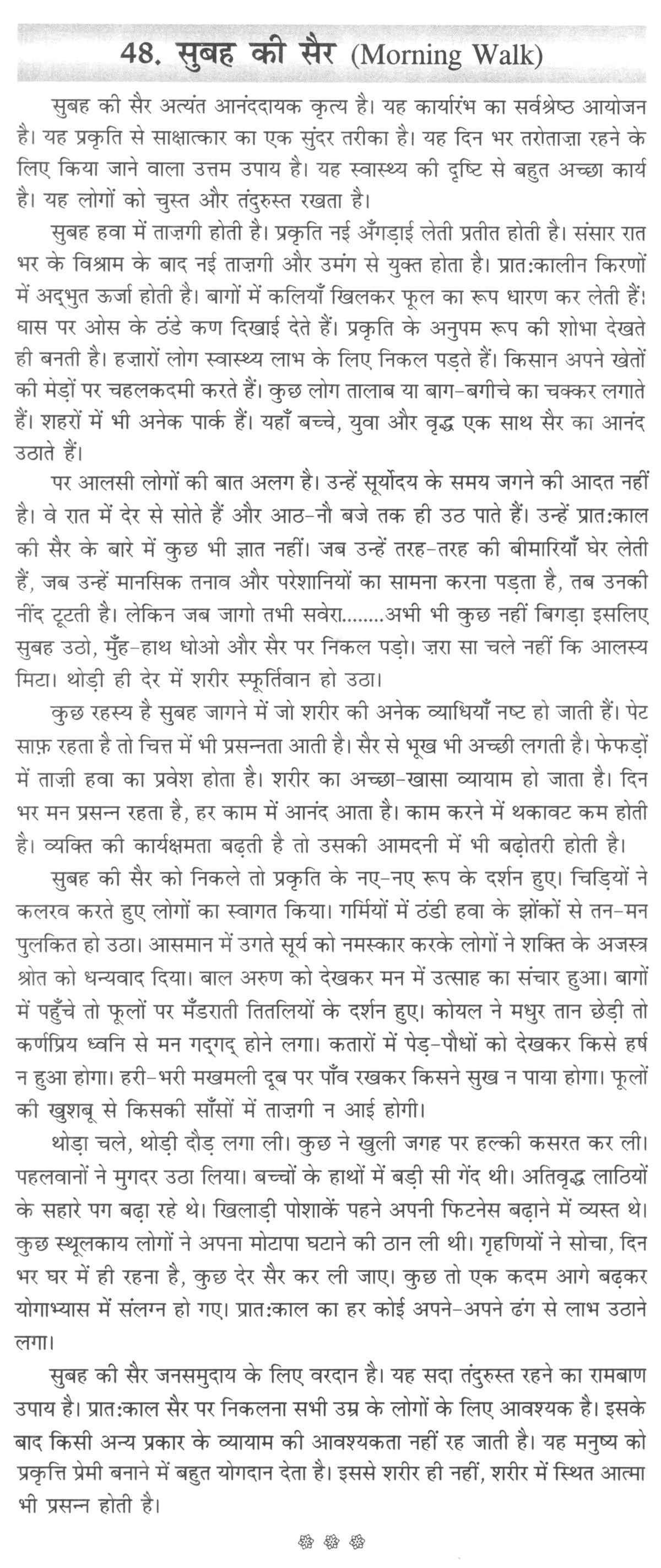 essay on morning walk in english