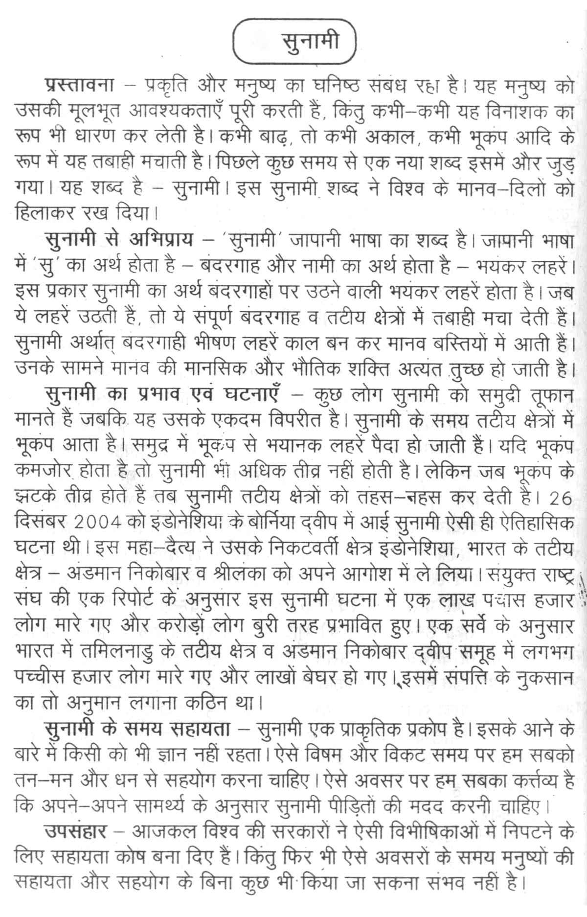 Essay on tsunami 2004
