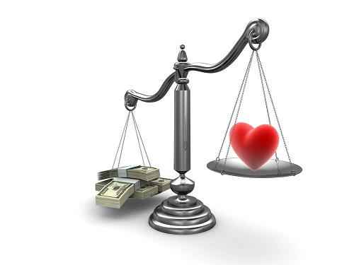 money vs. love